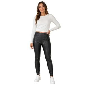 NWOT old navy black faux leather leggings cigarette pull on pants sz 1X career